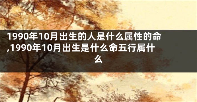 1990年10月出生的人是什么属性的命,1990年10月出生是什么命五行属什么