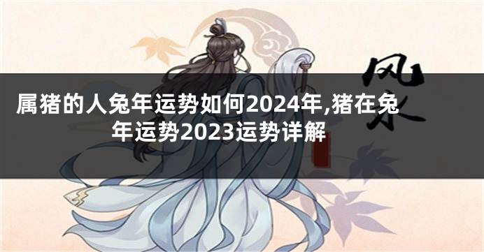 属猪的人兔年运势如何2024年,猪在兔年运势2023运势详解