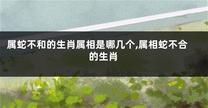 属蛇不和的生肖属相是哪几个,属相蛇不合的生肖