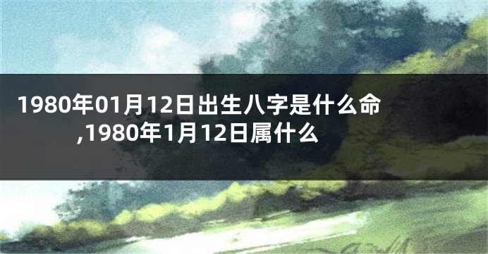 1980年01月12日出生八字是什么命,1980年1月12日属什么