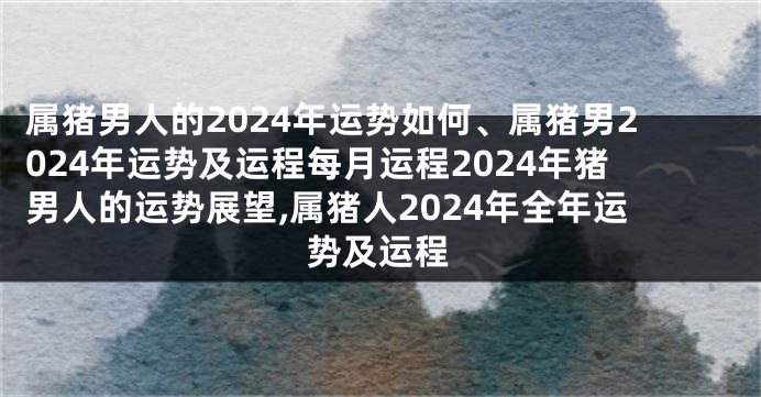 属猪男人的2024年运势如何、属猪男2024年运势及运程每月运程2024年猪男人的运势展望,属猪人2024年全年运势及运程