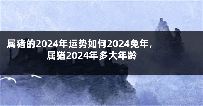 属猪的2024年运势如何2024兔年,属猪2024年多大年龄