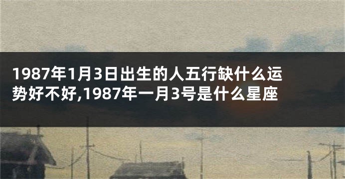 1987年1月3日出生的人五行缺什么运势好不好,1987年一月3号是什么星座