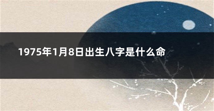 1975年1月8日出生八字是什么命