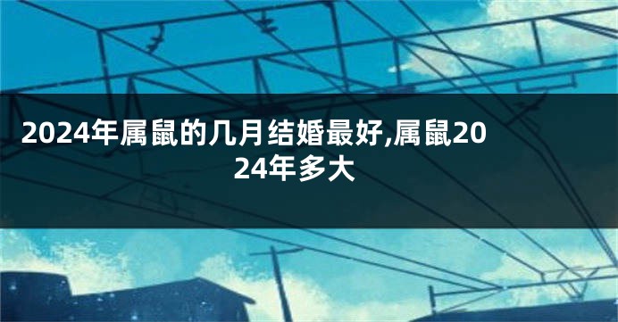 2024年属鼠的几月结婚最好,属鼠2024年多大