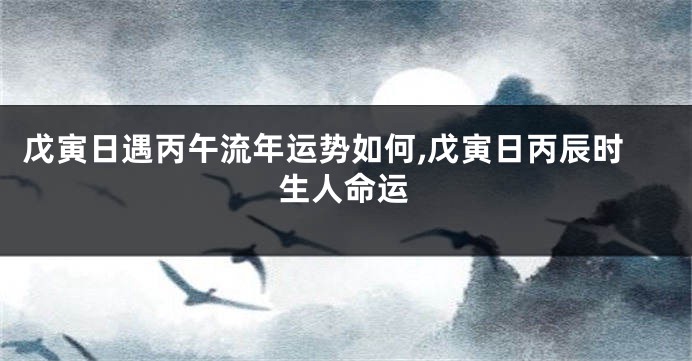 戊寅日遇丙午流年运势如何,戊寅日丙辰时生人命运