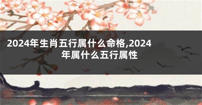 2024年生肖五行属什么命格,2024年属什么五行属性