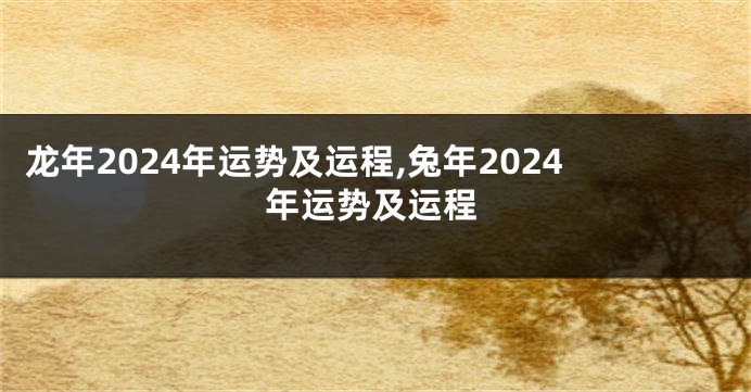 龙年2024年运势及运程,兔年2024年运势及运程