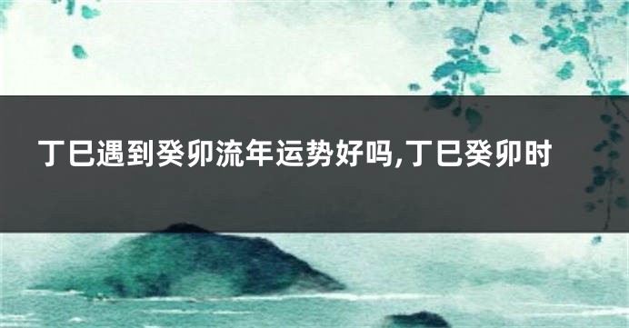 丁巳遇到癸卯流年运势好吗,丁巳癸卯时