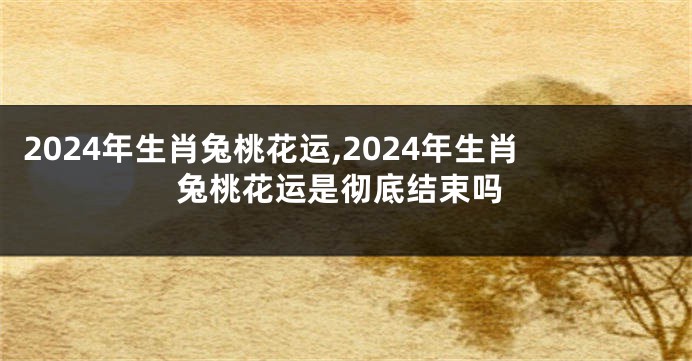 2024年生肖兔桃花运,2024年生肖兔桃花运是彻底结束吗