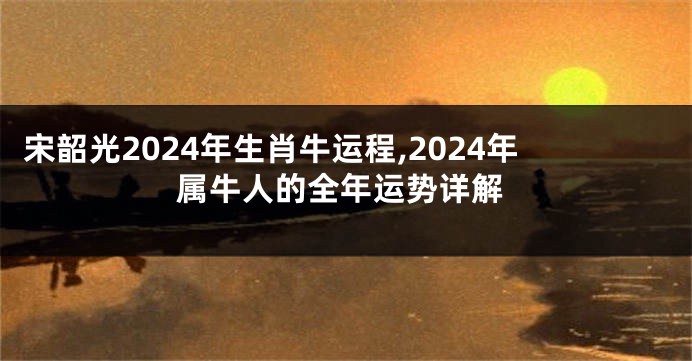 宋韶光2024年生肖牛运程,2024年属牛人的全年运势详解