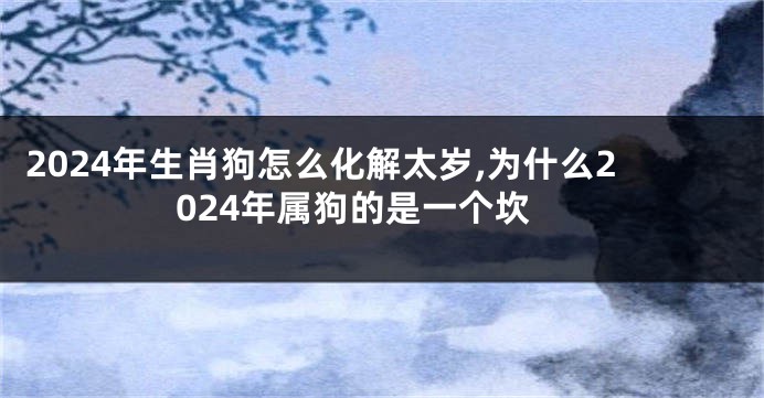 2024年生肖狗怎么化解太岁,为什么2024年属狗的是一个坎