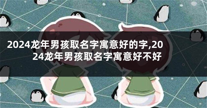 2024龙年男孩取名字寓意好的字,2024龙年男孩取名字寓意好不好