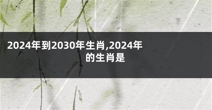 2024年到2030年生肖,2024年的生肖是