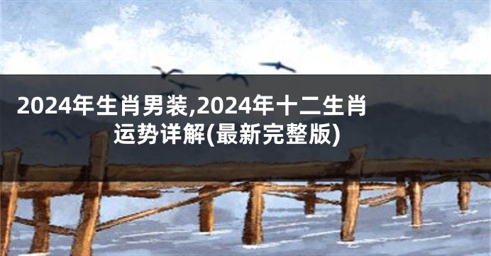 2024年生肖男装,2024年十二生肖运势详解(最新完整版)