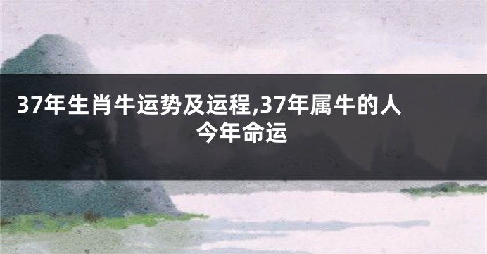 37年生肖牛运势及运程,37年属牛的人今年命运