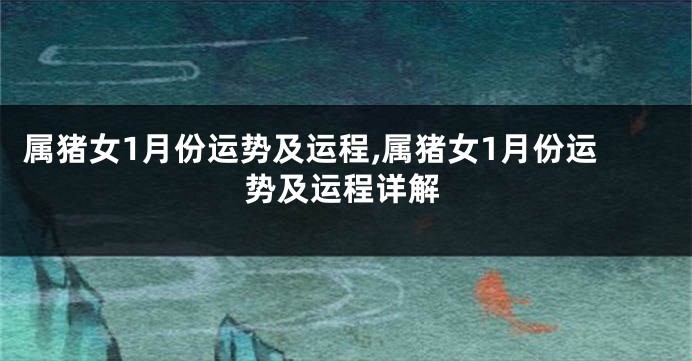 属猪女1月份运势及运程,属猪女1月份运势及运程详解