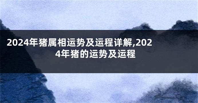 2024年猪属相运势及运程详解,2024年猪的运势及运程