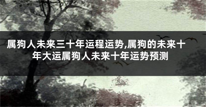 属狗人未来三十年运程运势,属狗的未来十年大运属狗人未来十年运势预测