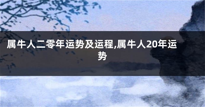 属牛人二零年运势及运程,属牛人20年运势