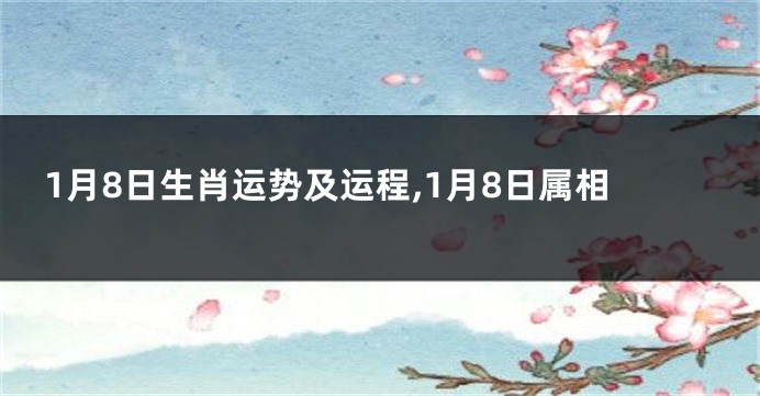 1月8日生肖运势及运程,1月8日属相