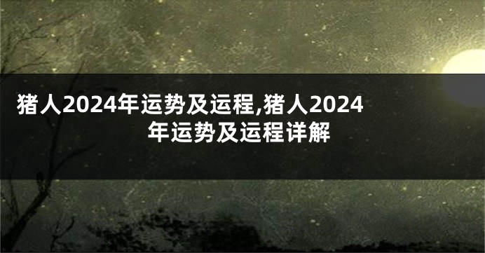 猪人2024年运势及运程,猪人2024年运势及运程详解