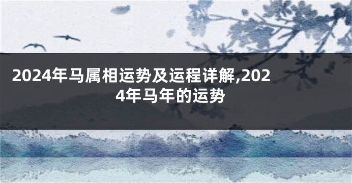 2024年马属相运势及运程详解,2024年马年的运势