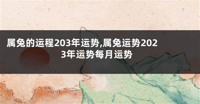 属兔的运程203年运势,属兔运势2023年运势每月运势