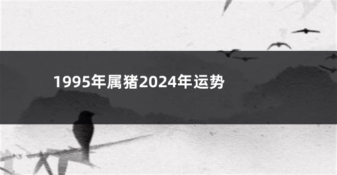 1995年属猪2024年运势