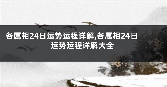 各属相24日运势运程详解,各属相24日运势运程详解大全