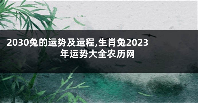 2030兔的运势及运程,生肖兔2023年运势大全农历网