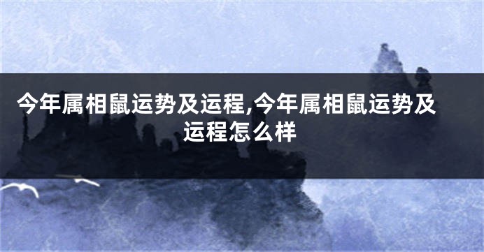 今年属相鼠运势及运程,今年属相鼠运势及运程怎么样