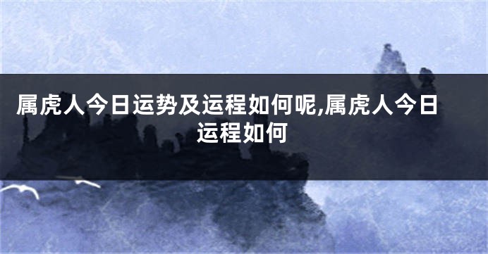 属虎人今日运势及运程如何呢,属虎人今日运程如何