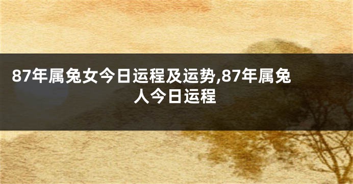 87年属兔女今日运程及运势,87年属兔人今日运程