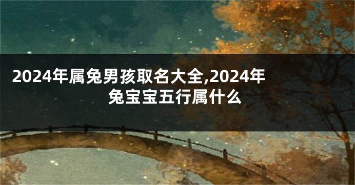 2024年属兔男孩取名大全,2024年兔宝宝五行属什么