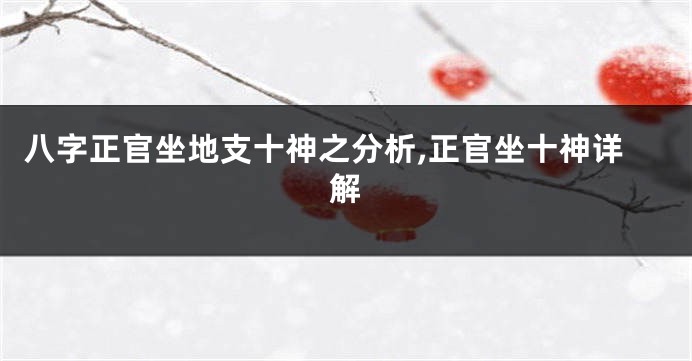 八字正官坐地支十神之分析,正官坐十神详解