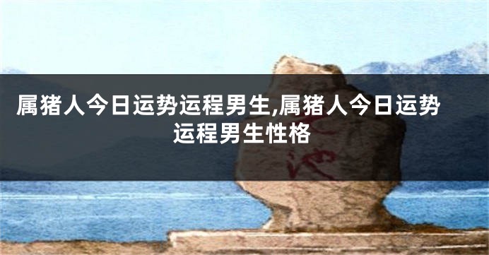 属猪人今日运势运程男生,属猪人今日运势运程男生性格