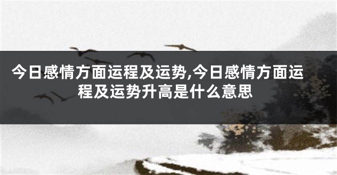 今日感情方面运程及运势,今日感情方面运程及运势升高是什么意思