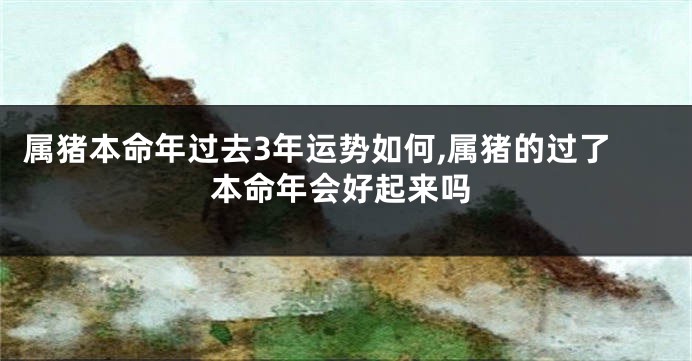 属猪本命年过去3年运势如何,属猪的过了本命年会好起来吗