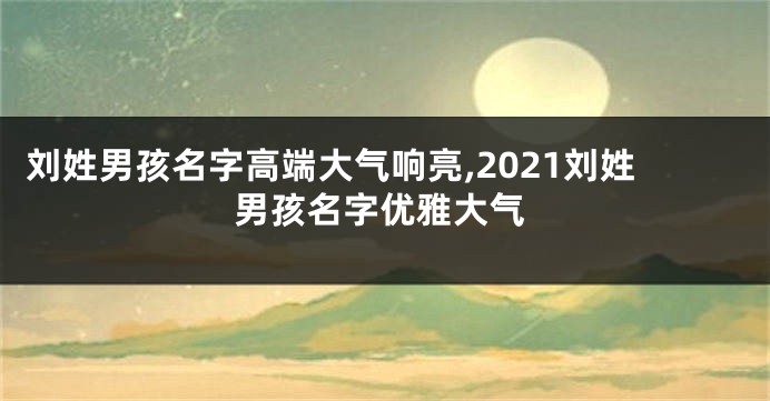 刘姓男孩名字高端大气响亮,2021刘姓男孩名字优雅大气