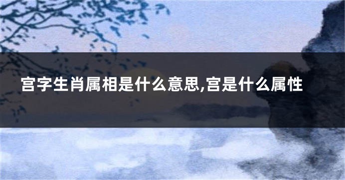 宫字生肖属相是什么意思,宫是什么属性