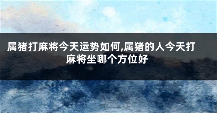 属猪打麻将今天运势如何,属猪的人今天打麻将坐哪个方位好