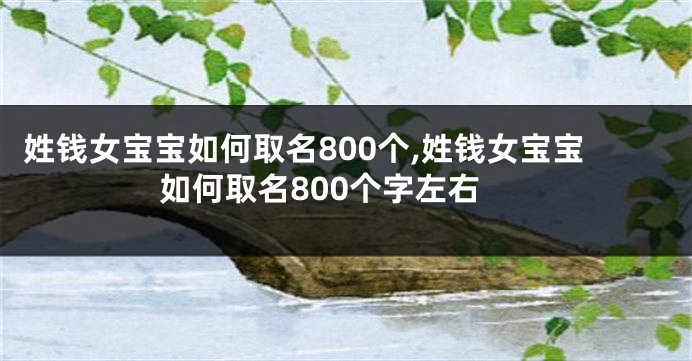 姓钱女宝宝如何取名800个,姓钱女宝宝如何取名800个字左右