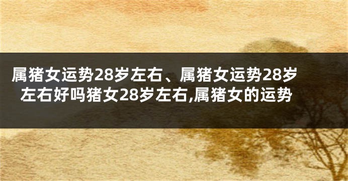 属猪女运势28岁左右、属猪女运势28岁左右好吗猪女28岁左右,属猪女的运势