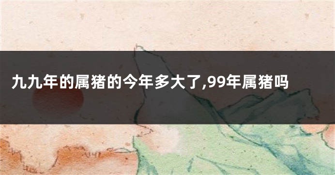 九九年的属猪的今年多大了,99年属猪吗