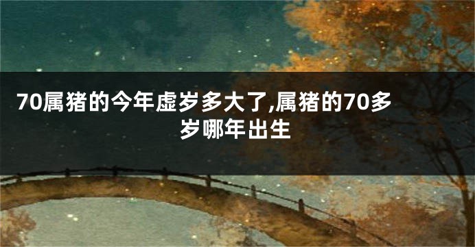 70属猪的今年虚岁多大了,属猪的70多岁哪年出生