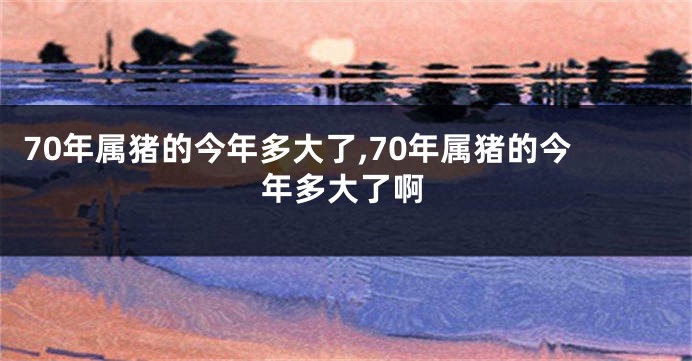 70年属猪的今年多大了,70年属猪的今年多大了啊