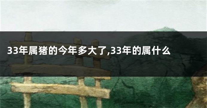 33年属猪的今年多大了,33年的属什么