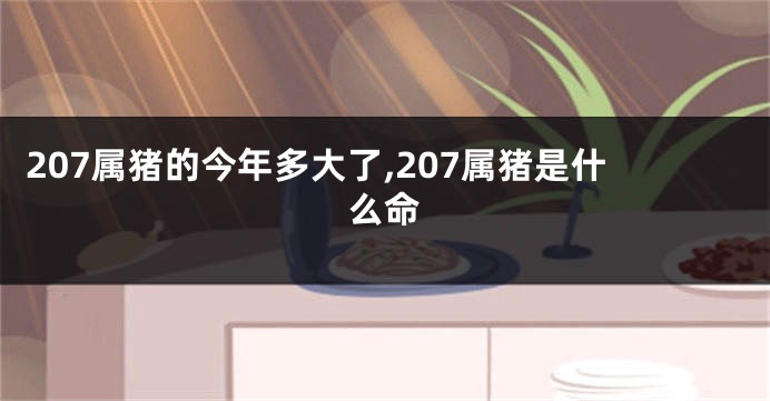 207属猪的今年多大了,207属猪是什么命