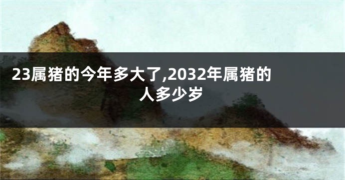 23属猪的今年多大了,2032年属猪的人多少岁